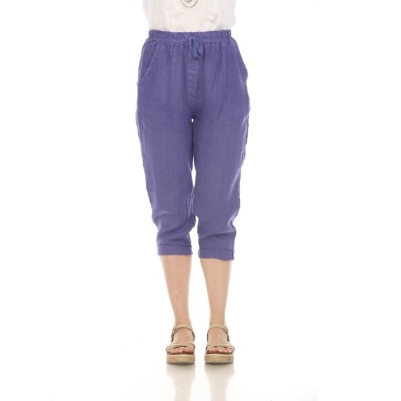 Purple Trouser style Drawstring Pockets Pant - Picture 2 of 4